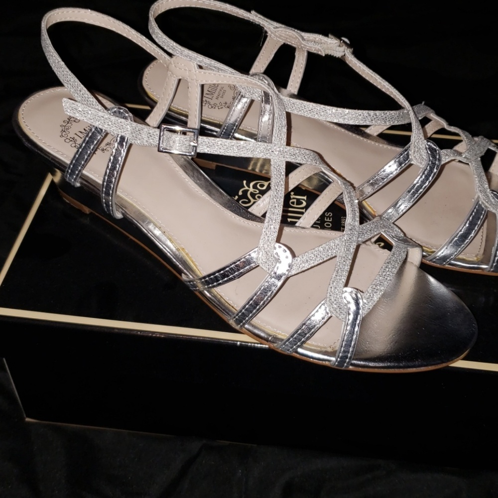 Silver wedge shoes